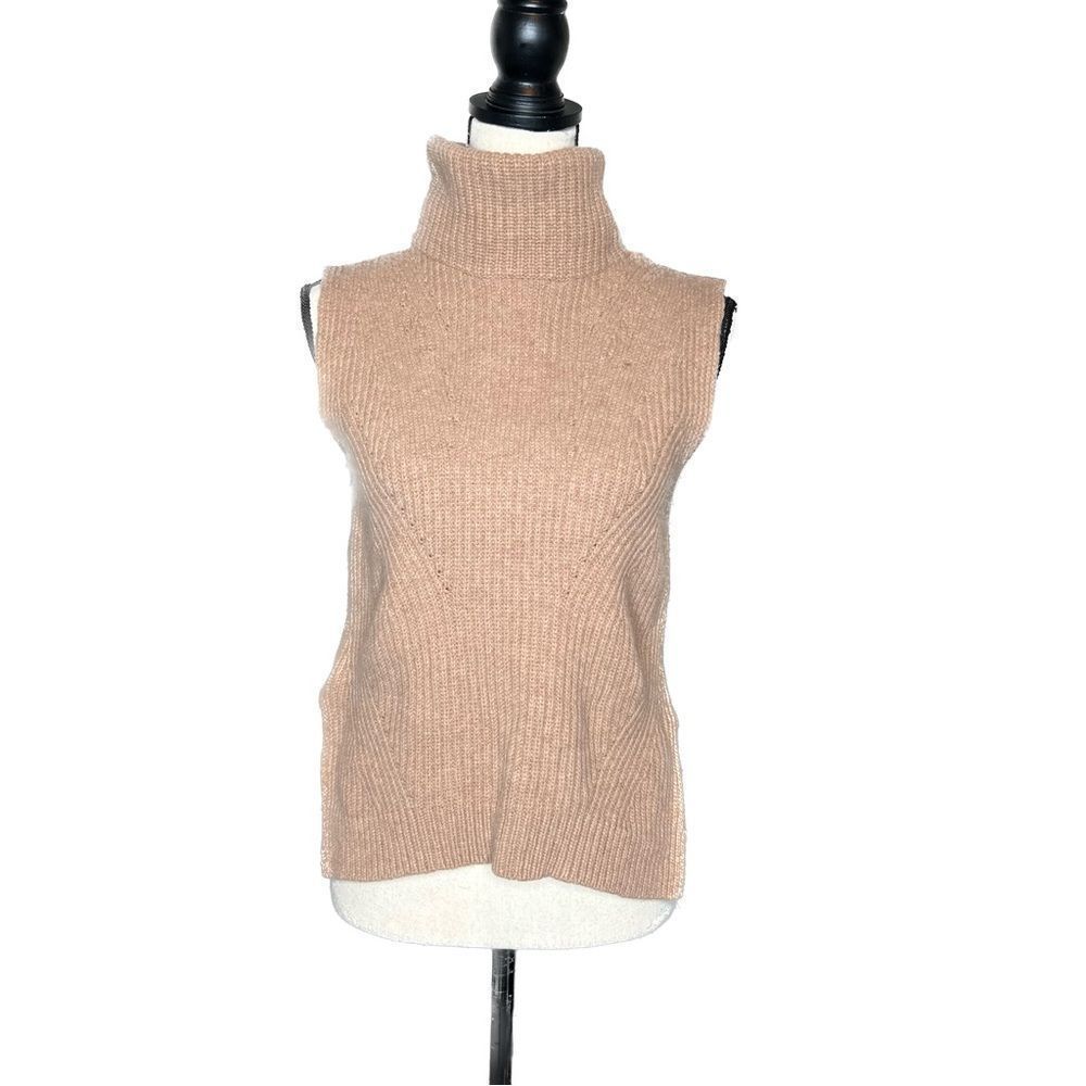 Madewell Wool Tan Turtleneck Sleeveless Top Wz S